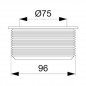 PURUS elastomer reducer pad 96/75 mm for 100 mm PVC, black