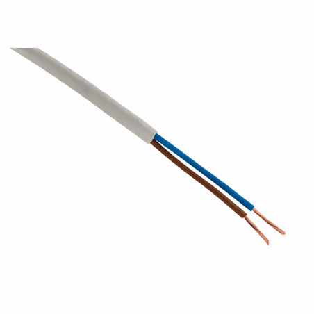 Zenitech electrical cable H03VVH2-F 2x0.75 mm² 10 m white