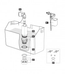 Mécanisme chasse d'eau réservoir WC Schwab AP134 CH