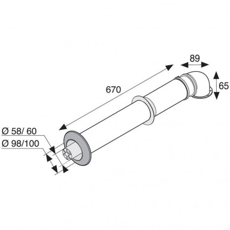 Ventouse pour chauffe bains SAUNIER DUVAL modèles OPALIA
