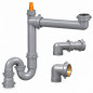 Space-saving trap for collective sink 1 basin outlet Ø 50 floor and horizontal