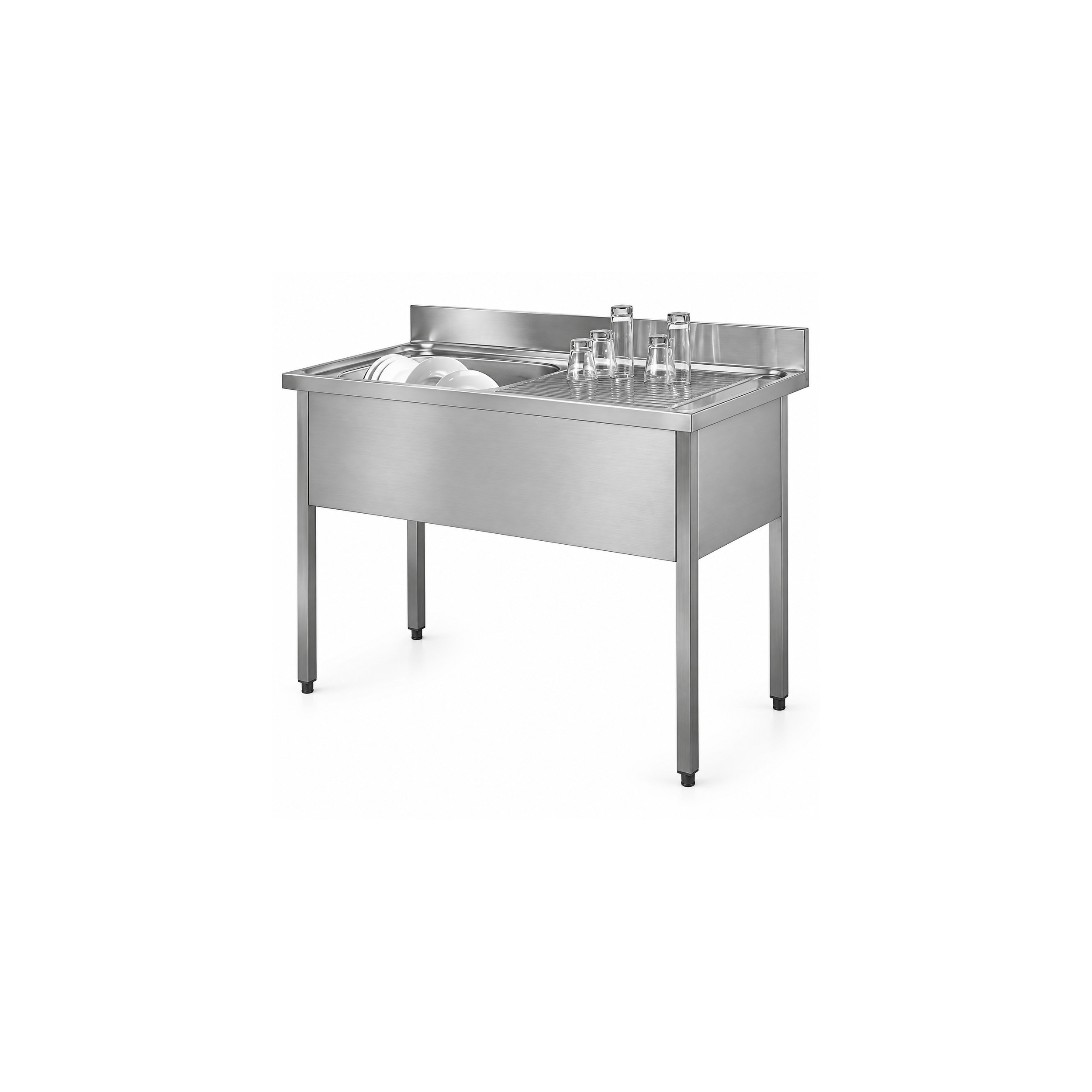 Stainless steel sink 140x60 one basin drainer Moderna