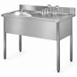 Professional stainless steel sink 140 x 60 one basin, one drainer on the right