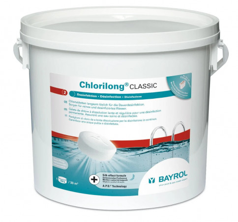 Langzaam oplossende chloortabletten Bayrol Chlorilong Classic 5kg…