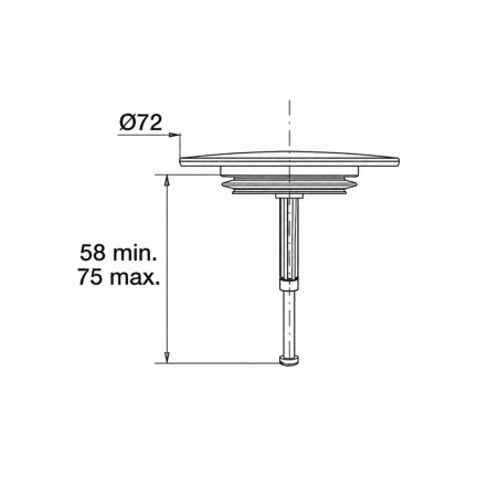 Valvola di ritegno per scarico vasca da bagno inox 72 mm Valentin