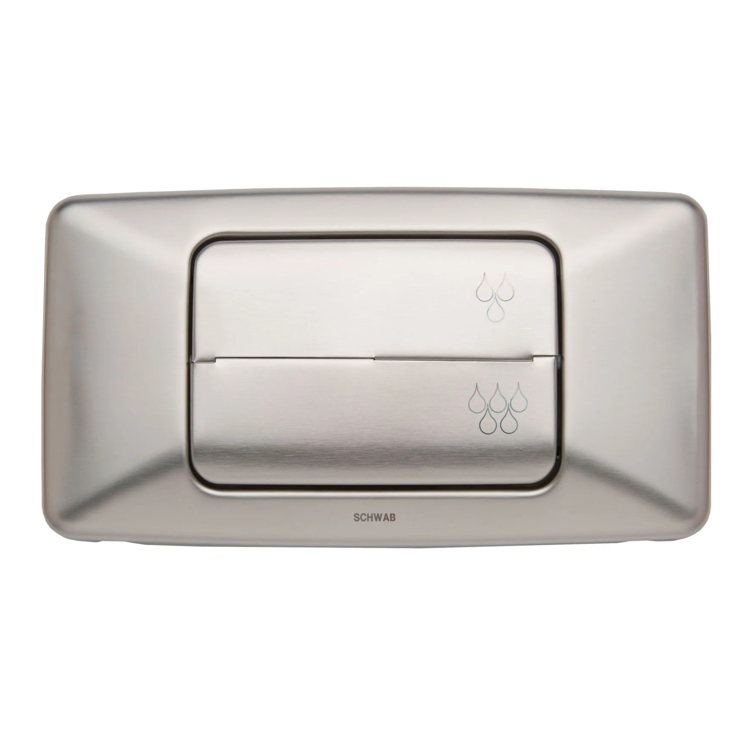 Plaque commande WC Schwab Vista Duo acier chromé double chasse Antivandalisme 228585 - Image 1/2