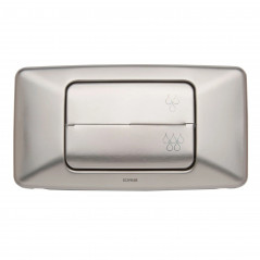 Bedieningsplaat hangtoilet Schwab Vista Duo staal verchroomd dubbele stortbak Antivandalisme 228585 - Afbeelding 1/2