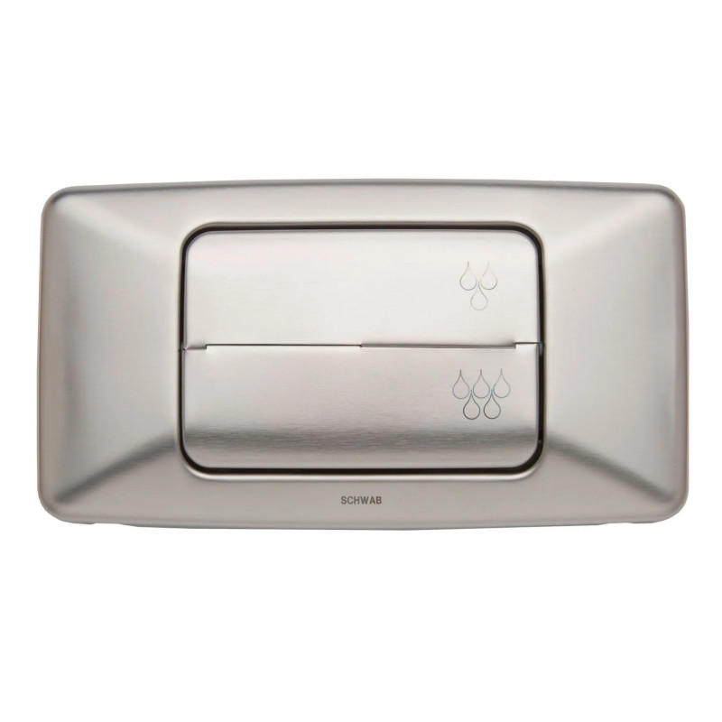 Placa de accionamiento WC Schwab Vista Duo acero cromado doble cisterna Antivandalisme Placa de accionamiento WC Schwab Vista Duo acero cromado doble cisterna Antivandalisme