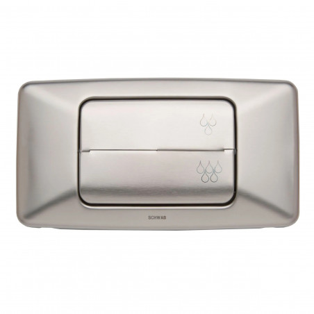 Placa de accionamiento WC Schwab Vista Duo acero cromado doble cisterna Antivandalisme