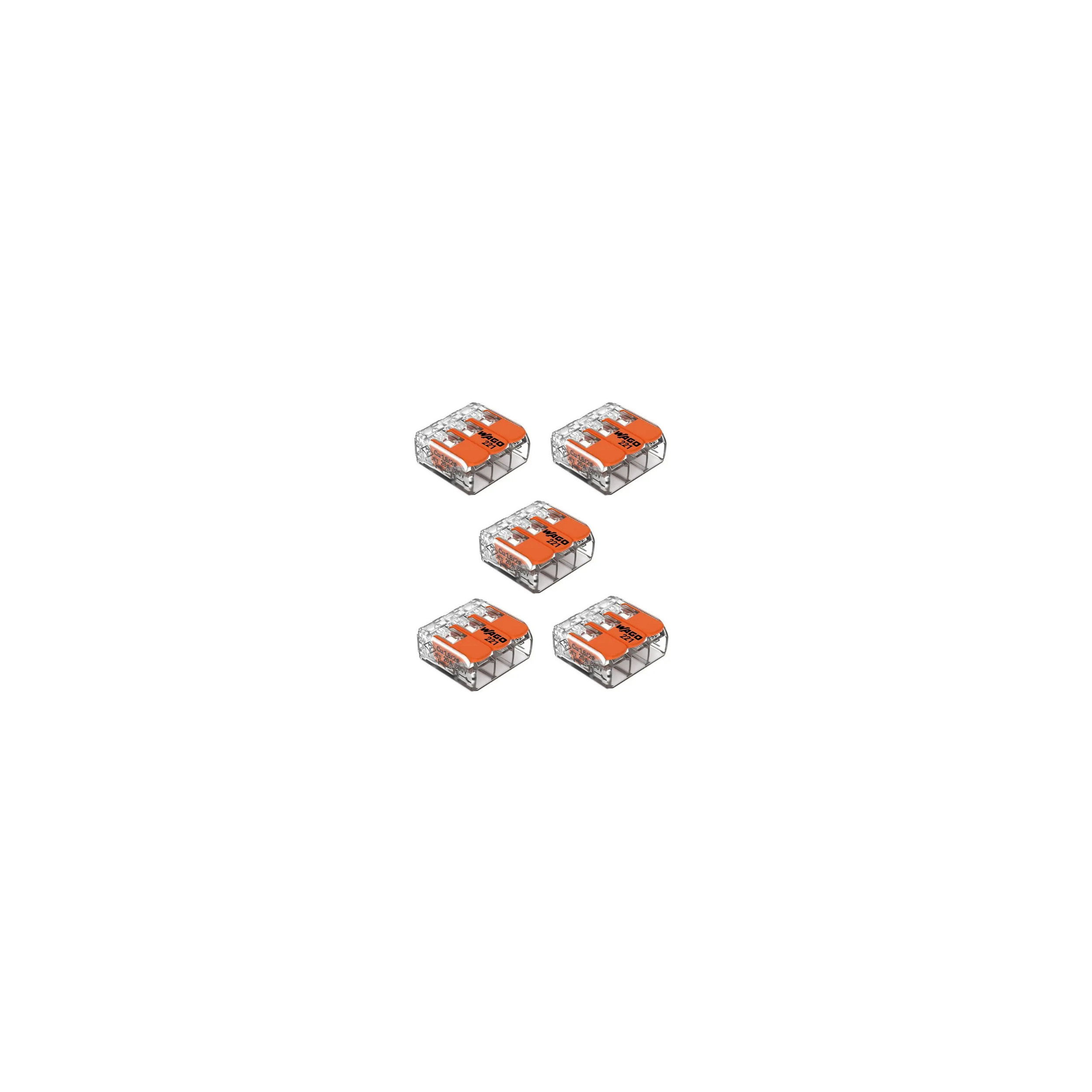 BORNE WAGO S221 - 0,14 A 4 MM2 - 3 ENTRADAS HBF 122031