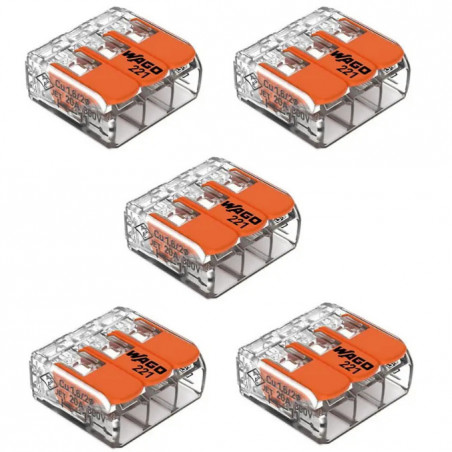 Bornes WAGO S221 para racor 3 entradas 0,14 a 4 mm2