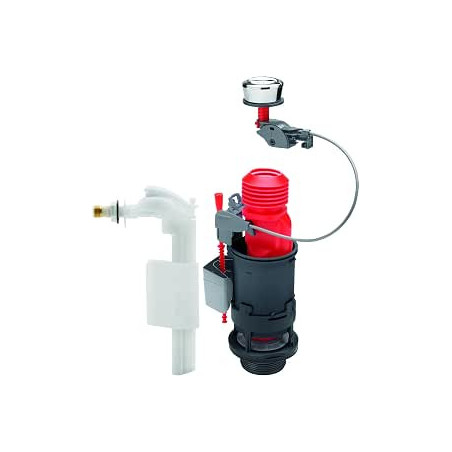 ENSEMBLE MECANISME DOUBLE CHASSE A CABLE+ROBINET FLOTTEUR SERVO-VALVE- WIRQUIN