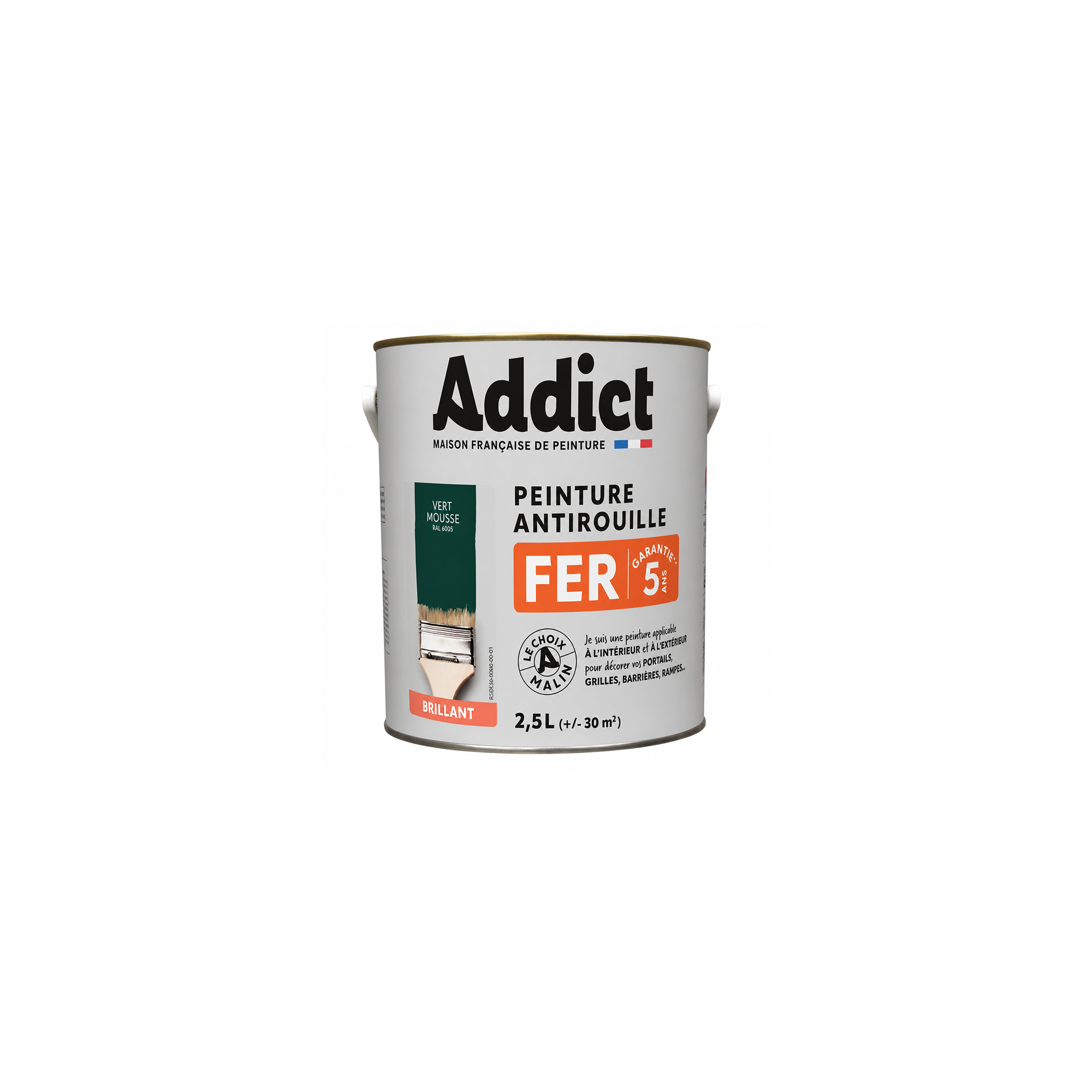 PEINTURE FER 2,5 LITRES VERT MOUSSE - ADDICT - ADD111398 ADDICT' PEINTURE 147108