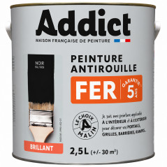 METAALVERF 2,5 LITER ZWART RAL ADDICT' PEINTURE 147082