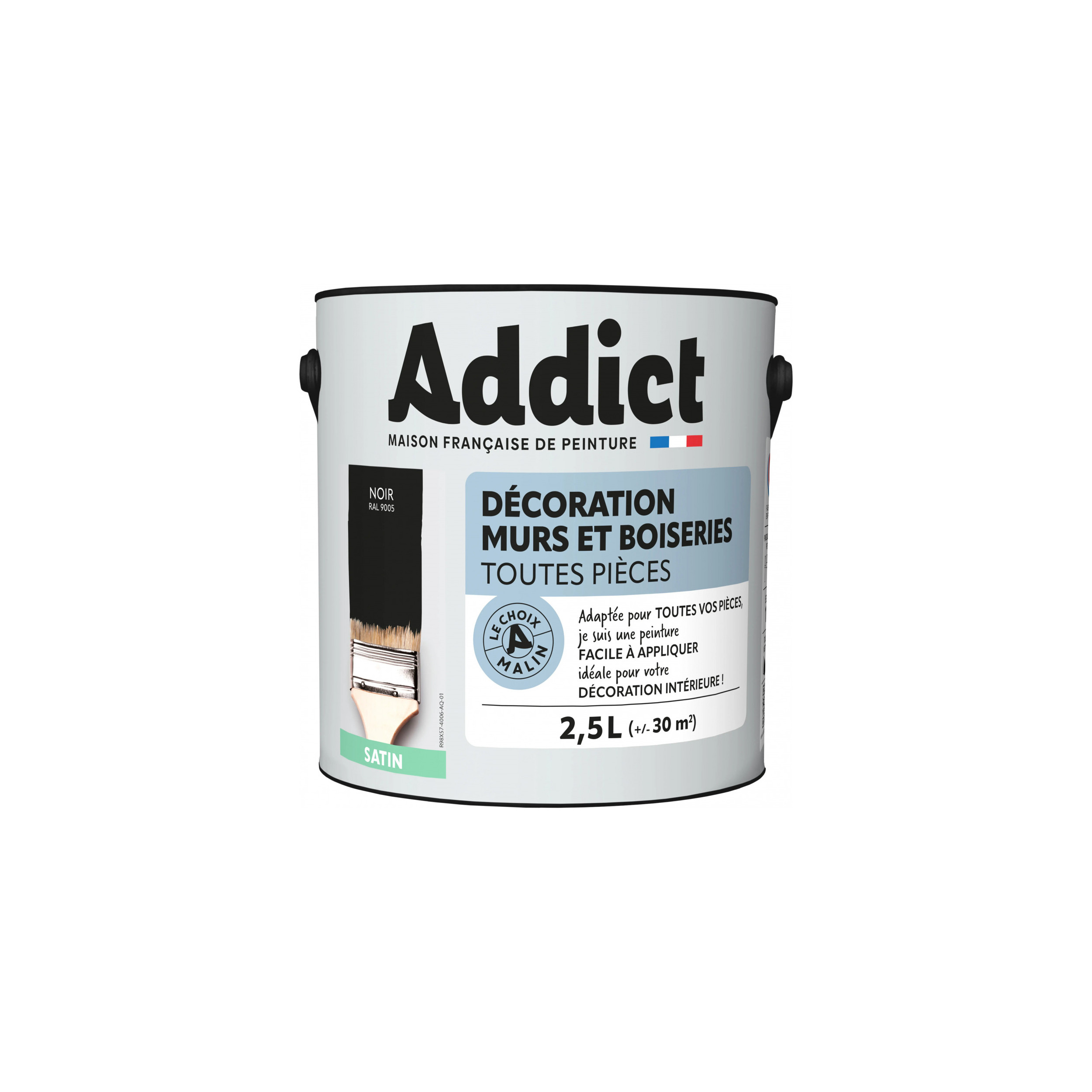 Pintura paredes maderas 2,5L negro satinado Addict