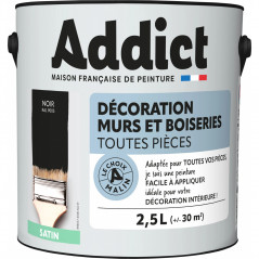 Pintura paredes maderas 2,5L negro satinado Addict