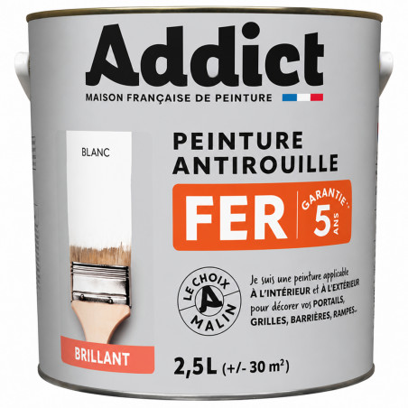 METAL PAINT 2.5 LITERS WHITE RAL 9016 GLOSSY - ADDICT - ADD111392