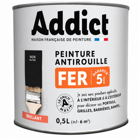 BLACK IRON PAINT RAL 9005 0.5 LITER - ADDICT - ADD111393