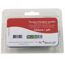 Trousse d'analyse pastilles PH chlore 3 2x20 pastilles - Aqualux - Référence fabricant : 102381