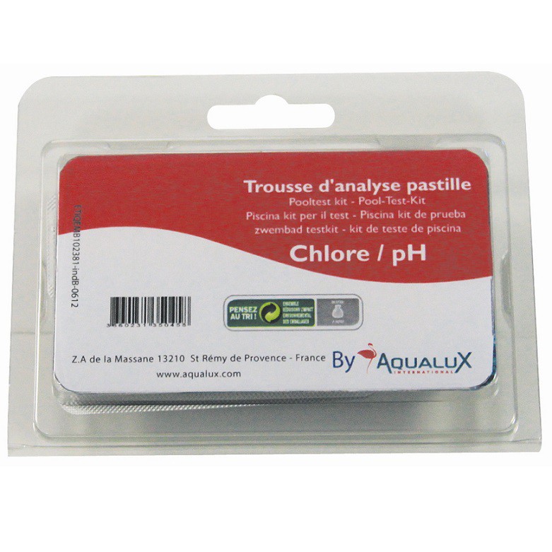 Trousse d'analyse pastilles PH chlore 3 2x20 pastilles