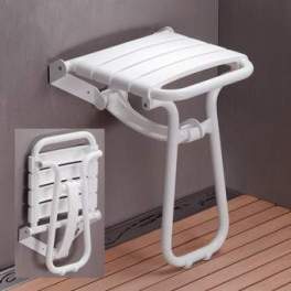 Retractable wall-mounted shower seat 140 kg - Pellet - Référence fabricant : 047630