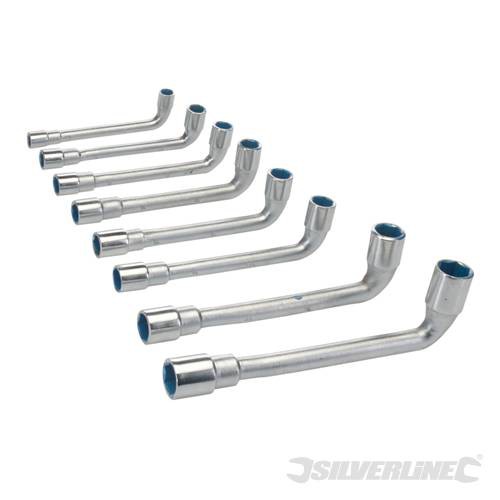 Set of 8 open-end pipe wrenches 8 to 19 mm