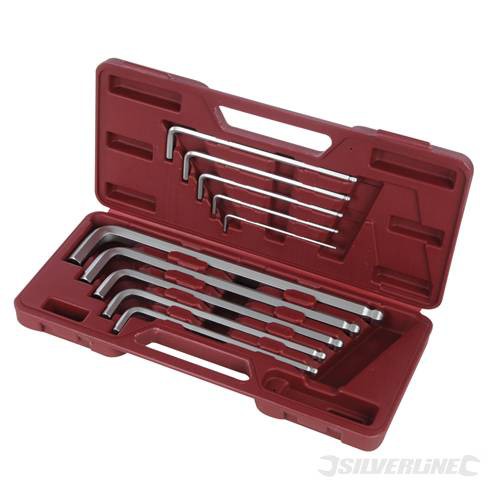 Set of 10 hexagon socket wrenches