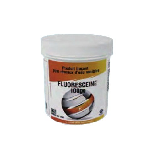 Fluoresceína: producto de rastreo para redes de agua sanitaria, 100gr