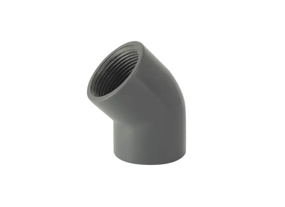 45° vrouwelijke/vrouwelijke PVC-drukbochten