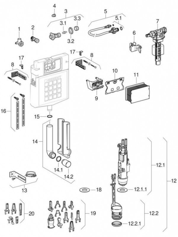 Geberit Sigma 12 reservoir: UP300 (compatibel met Duofix)
