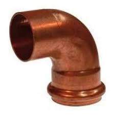 Elbow copper fitting to be soldered on lead and to be connected on PVC