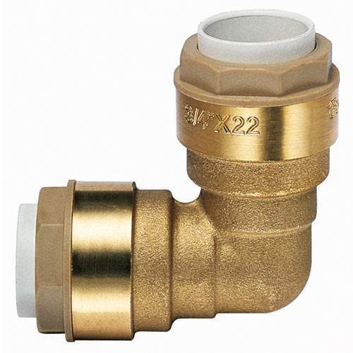 Brass elbow for instantaneous connection