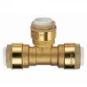Brass tee for instantaneous connection