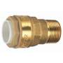 Push-in connector, brass, straight, male