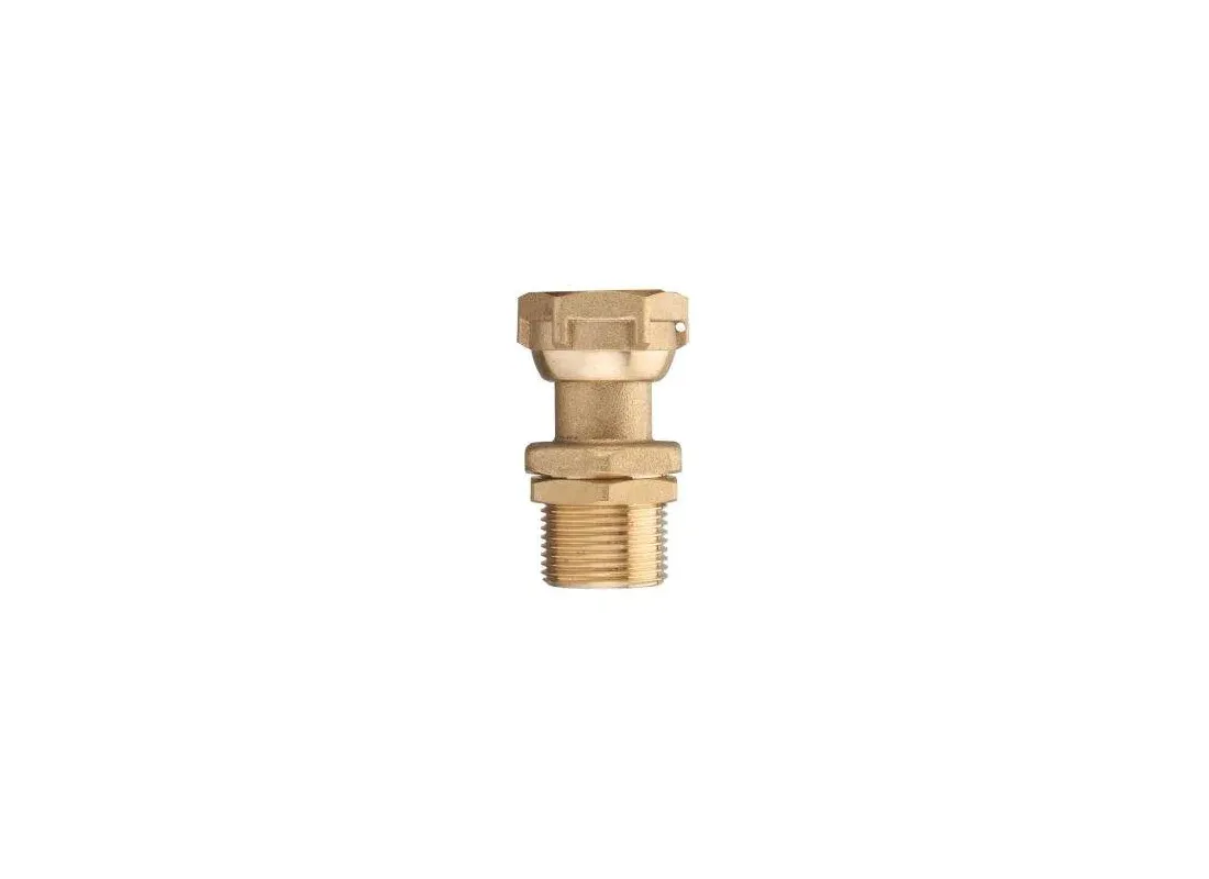 Inschroefbare messing fitting voor meter