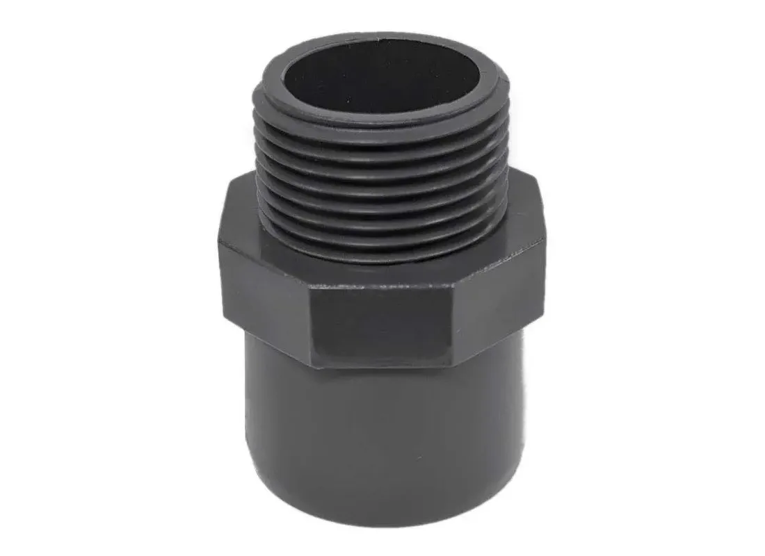 Adapternippel, mannelijke PVC drukschroefdraad