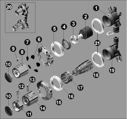 NOVELLINI exploded view 2007-TERMOSTATICO 4F
