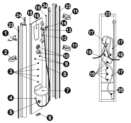 NOVELLINI exploded view ANTISCOLONNANEW