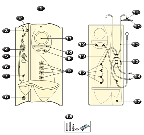 NOVELLINI exploded view ARES 2 PARETE