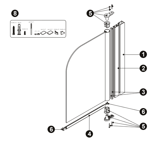 NOVELLINI exploded view AURORA 1DX