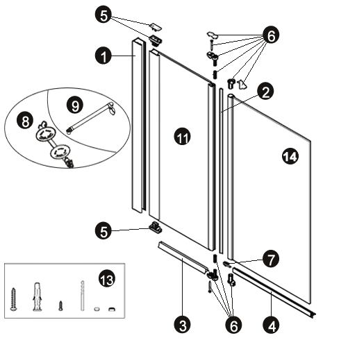 NOVELLINI exploded view AURORA 3SX