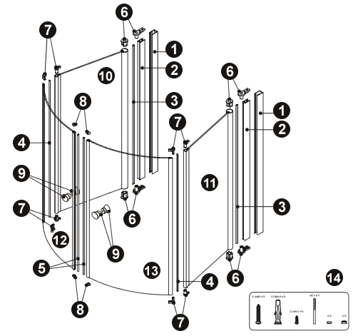 NOVELLINI exploded view AURORA 4
