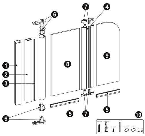 NOVELLINI exploded view AURORA 5SX