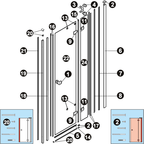 NOVELLINI exploded view BRERA G DX