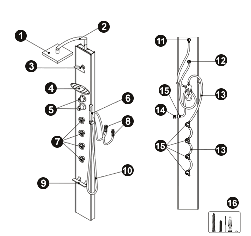 NOVELLINI exploded view CASCATA 1
