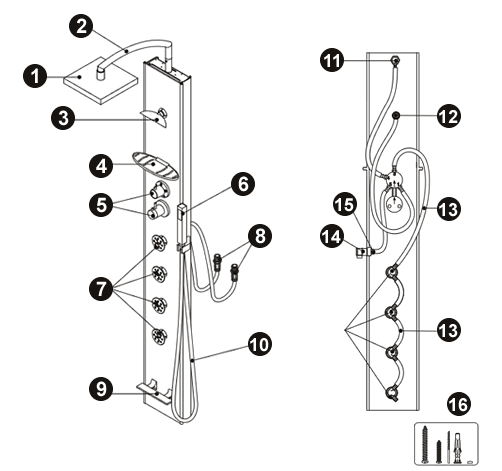 NOVELLINI exploded view SENZA EROGATORE