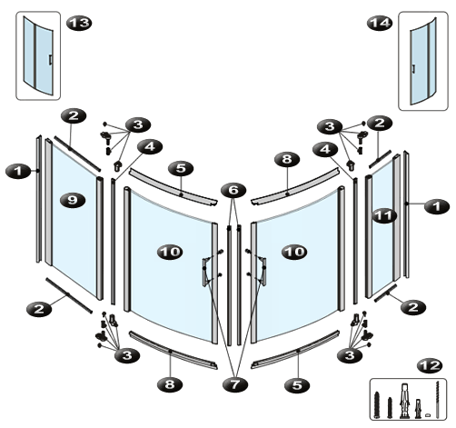 NOVELLINI exploded view CONFORT 120 BOXSX