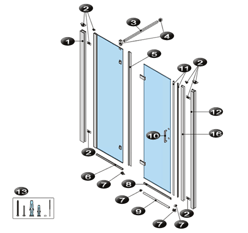 NOVELLINI exploded view CORAL 2P