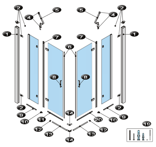NOVELLINI exploded view CORAL A