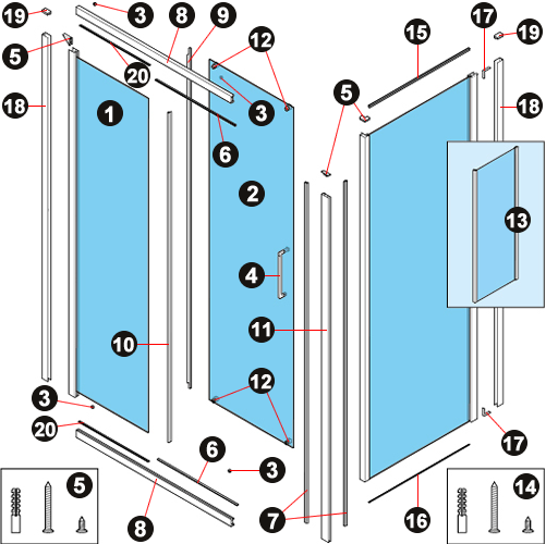 NOVELLINI exploded view EON BOX 2PF